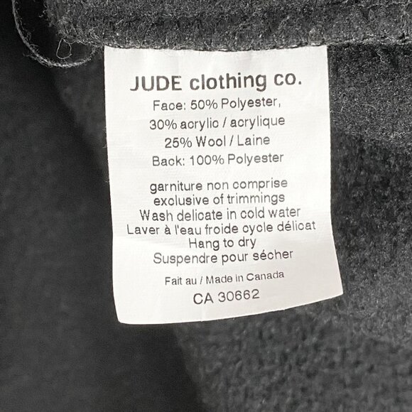 BODYBAG BY JUDE CHARCOAL GREY WOOL BLEND HOODED MID-LENGTH COAT - M - Picture 10 of 10